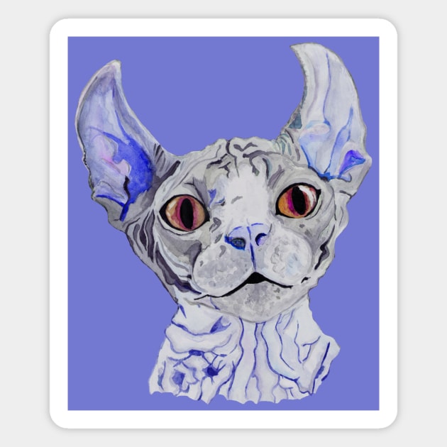 Violet sphynx cat Magnet by deadblackpony